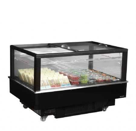 Cong�lateur et r�frig�rateur polyvalent 2 portes coulissantes vitr�es de -18 � 5�C - 278L