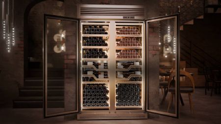 Cave  vins professionnelle 2 portes vitres - 144 bouteilles