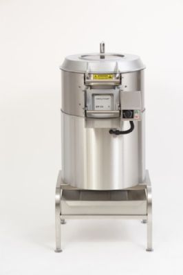 plucheuse inox triphas avec tour  revtement abrasif et cuve 25 kg - 400kg/h