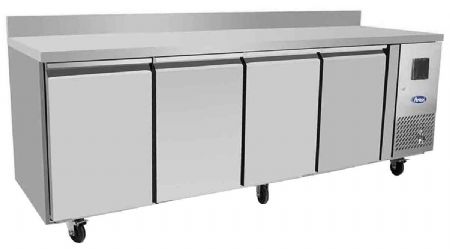 Table desserte réfrigérée positive avec dosseret P600 4 portes 480 L - Atosa - EPF3441GR-SB