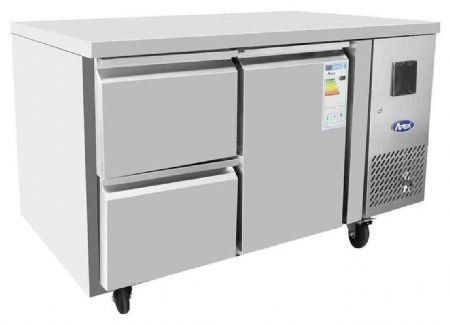Table desserte réfrigérée Positive GN1/1 1 PORTE avec 2 TIROIRS 1/2 - Atosa - EPF3523GR