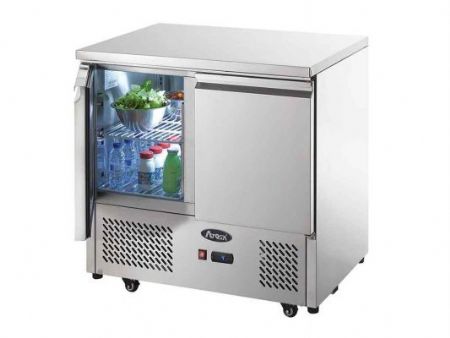 Meuble compact de stockage 2 portes inox réfrigérant 300 L - 900x700x940 mm