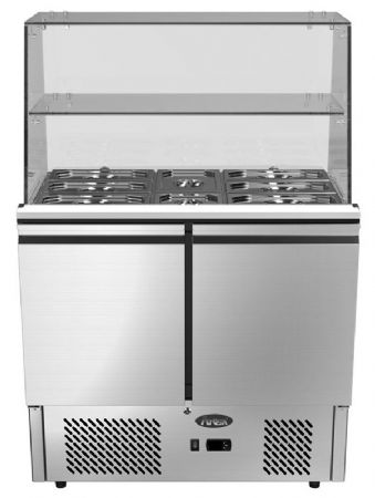 Saladette réfrigérée GN1/1 pare-haleine droit 2 portes 300 L positive - Atosa - ESL3811GR-D Saladette réfrigérée GN1/1 pare-haleine droit 2 portes 300 L positive - Atosa - ESL3811GR-D
