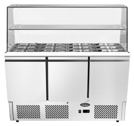 Saladette réfrigérée GN1/1 pare-haleine droit 3 portes 380 L positive - Atosa - ESL3814GR-D