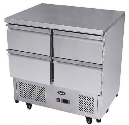 Table desserte réfrigérée Meuble Compact GN1/1 4 tiroirs positive capacité 300 L - Atosa - ESL3820GR