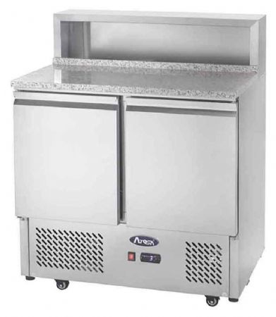 Meuble à Pizzas COMPACT GN1/1 Dessus Inox 2 Portes Positif 300 L - Atosa - ESL3831GR