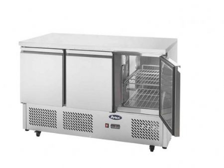 Meuble compact de stockage 3 portes inox réfrigérant 380 L - 1365x700x940 mm