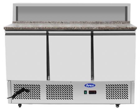 Meuble à Pizzas COMPACT GN1/1 DESSUS INOX 3 PORTES positif - Atosa - ESL3854GR
