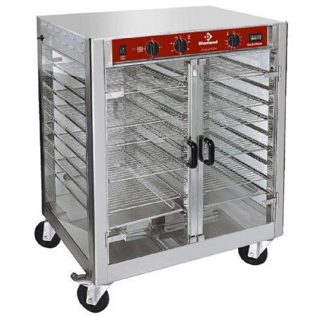 Étuve pour rôtissoire à balancelles sur roues avec 10 grilles GN 1/1, 850x700x1050 mm - Diamond - ET10-RB