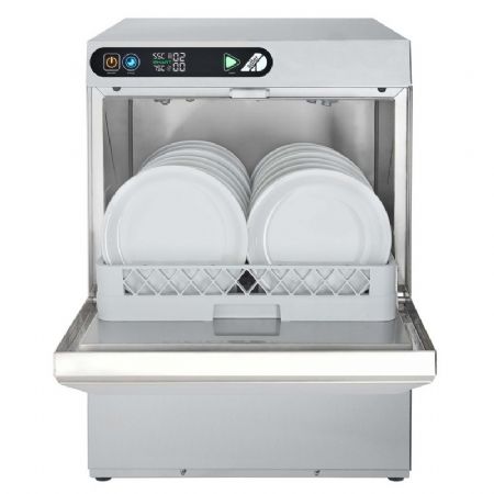 Lave vaisselle pro triphas avec kit doseur pompe de vidange et adoucisseur paniers 500x500mm - 17L