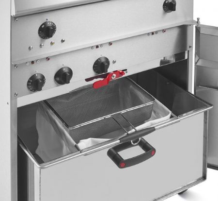 Friteuse électrique sur coffre avec 2 paniers 25-28 litres puissance 21,6 kW