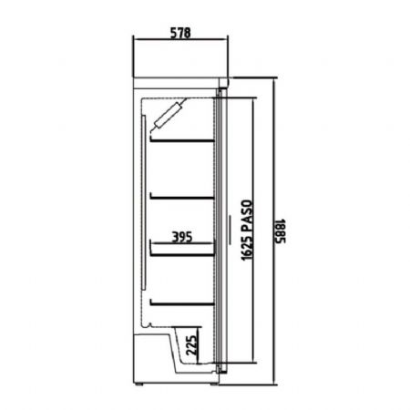 Armoire d'exposition rfrigre vitre blanche 1 porte battante +0 / +7C - 348L