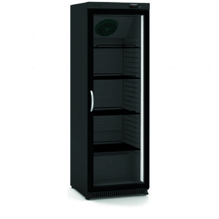 Armoire d'exposition rfrigre vitre noire 1 porte battante +0 / +7C - 348L