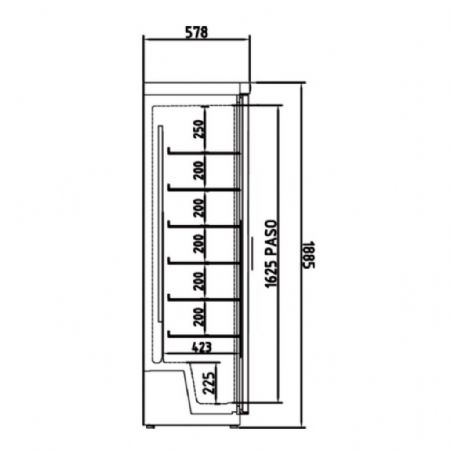Armoire réfrigérateur positive professionnelle 1 porte vitrée 348 L classe énergétique B - Docriluc - EVRF-620