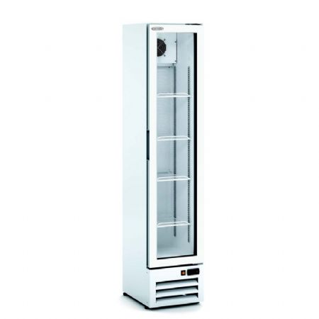 Armoire d'exposition rfrigre vitre blanche 1 porte battante +0 / +7C - 200L