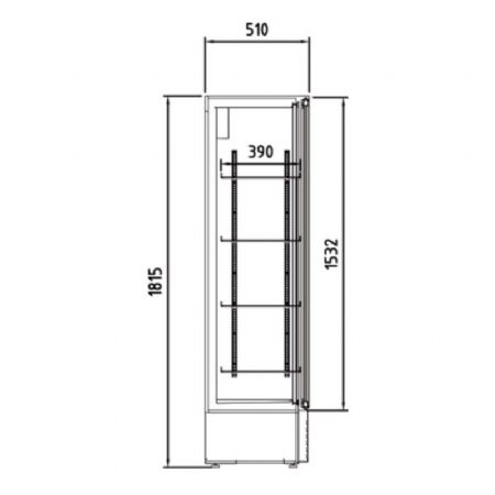 Armoire d'exposition rfrigre vitre blanche 2 portes battante +0 / +7C - 385L