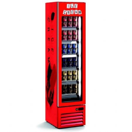 Armoire d'exposition rfrigre vitre blanche 1 porte battante +0 / +7C - 350L
