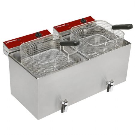 Friteuse professionnelle triphasé 2 x 12 litres - Diamond - F12E/D2