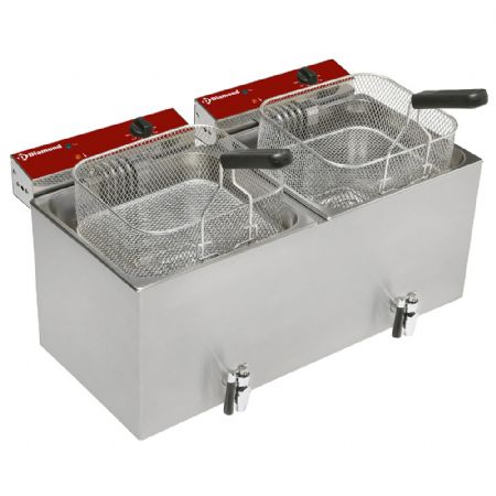 Friteuse de table lectrique 2x 12 litres et robinet de vidange