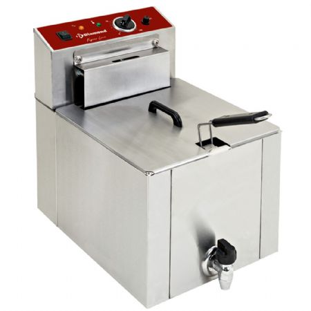 Friteuse à poser petite capacité électrique 12 litres avec robinet - Diamond Promo - F12TR/SP