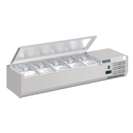 Saladette à Poser avec couvercle à charnière 5 x 1/4 GN positive - Polar - FA854