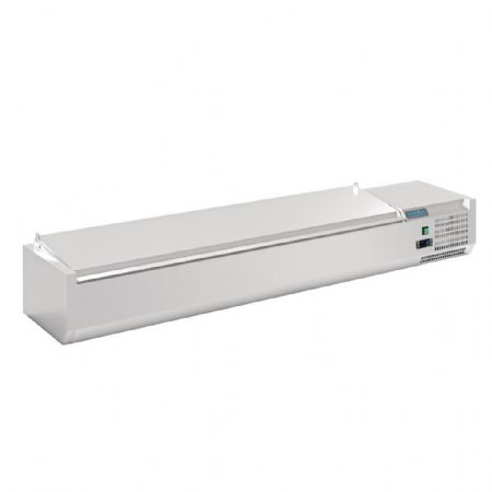 Saladette à Poser avec couvercle à charnière 8 bacs GN 1/4 positive - Polar - FA856
