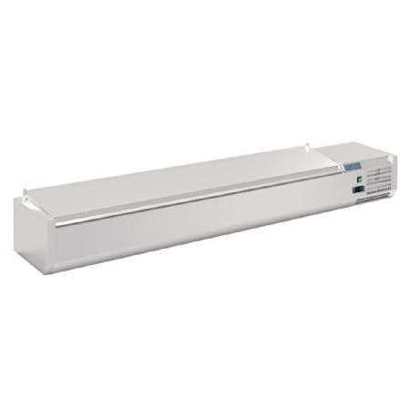Saladette à Poser avec couvercle à charnière 10 bacs GN 1/4 positive - Polar - FA857 Saladette à Poser avec couvercle à charnière 10 bacs GN 1/4 positive - Polar - FA857