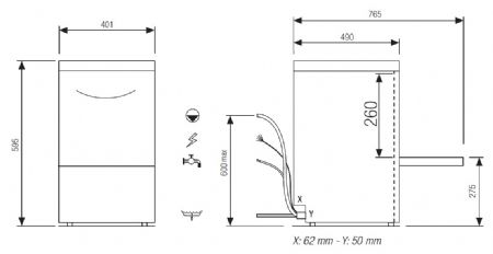 Lave-verres professionnel panier 350 x 350 mm - Furnotel - FAST135V1