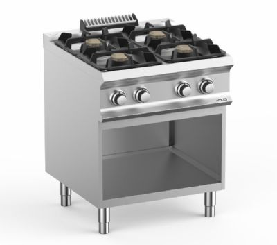 Cuisinire gaz sur armoire ouverte 4 bruleurs 5,5kW - profondeur 700mm