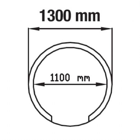 Four à pizza professionnel en acier peint, diamètre 1100 mm, 4 à 5 pizzas, entièrement réfractaire - Diamond - FBK-1100