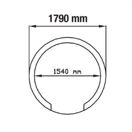 Four à pizza professionnel réfractaire diamètre 1540 mm pour 10 à 12 pizzas 1790x1790x1050 mm - Diamond - FBK-1540