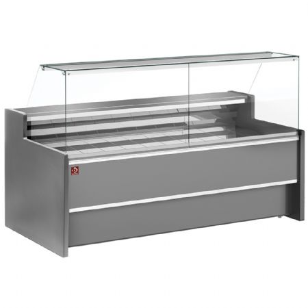 Comptoir réfrigéré professionnel gris positif avec réserve 1500 mm - Diamond - FC15/G8-VR2