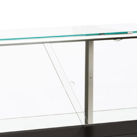 Comptoir vitrine rfrigr  vitre droite  angle droit avec rserve - NOIR - 2000 x 980 x 1275 mm