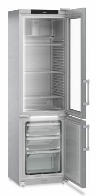 Armoire bi-temprature inox 1 porte pleine et 1 porte vitre - 389L