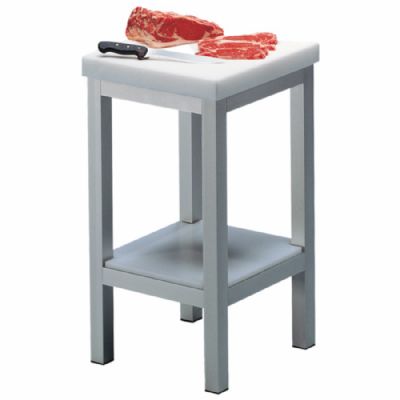 Billot avec plateau en polythylne sur pitement - format 500 x 500 x 900 mm et paisseur 50 mm