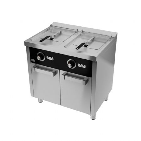 Friteuse electrique monophase sur placard 16kW profondeur 600mm - 2x10L