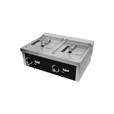 Friteuse electrique  poser monophase 16kW profondeur 600mm - 2x10L