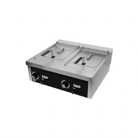 Friteuse electrique  poser triphase 16kW profondeur 750mm - 2x15L