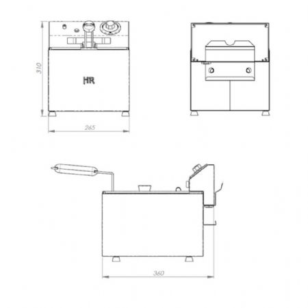 Friteuse à poser petite capacité Monophasé 6 L - Hr Fainca - FD6L