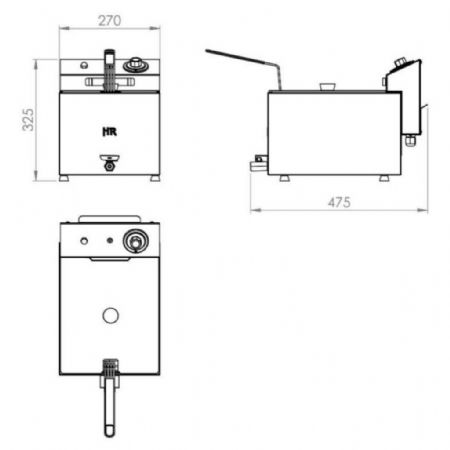 Friteuse à poser petite capacité Monophasé 8 L - Hr Fainca - FD8LARC