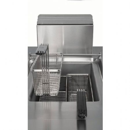 Friteuse cuisine pro profondeur 900 gaz sur placard 2 cuves de 22 L 30000 kW - Hr Fainca - FDG20L20L900E