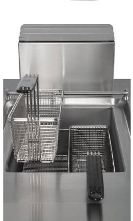 Friteuse à gaz professionnelle sur placard avec porte 1 cuve 20 litres - 14 kW - 400x930x1025 mm
