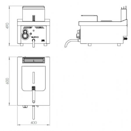 Friteuse cuisine pro profondeur 600 Gaz 1 cuve 8 L 6,5 kW - Hr Fainca - FDG8L600S