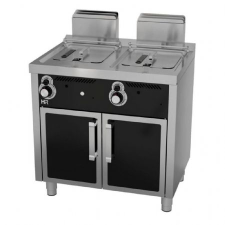 Friteuse cuisine pro profondeur 600 Gaz 2 cuves 8+8 L 13 kW - Hr Fainca - FDG8L8L600E