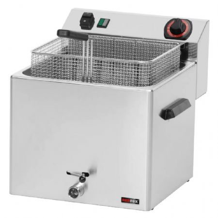 Friteuse électrique de comptoir équipée d’un robinet d’évacuation 11 L 8,1 kW alimentation triphasée
