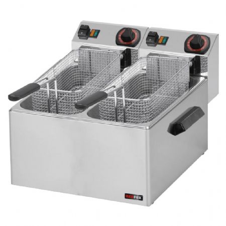 Friteuse électrique double de comptoir dédiée aux poissons capacité L plage de température 50-190°C