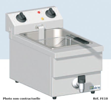Friteuse lectrique  poser avec vidange 2 cuves 2x3,25kW - 2x10L
