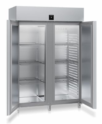 Congélateur vertical inox GN2/1 avec 2 portes pleines et 6 tablettes - 1360L Congélateur vertical inox GN2/1 avec 2 portes pleines et 6 tablettes - 1360L
