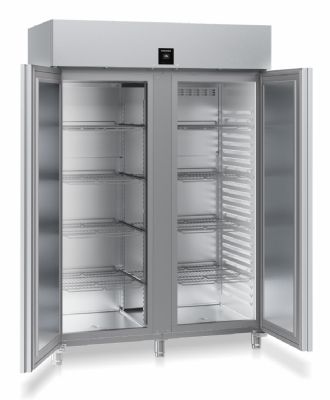 Congélateur vertical inox GN2/1 avec 2 portes pleines et 8 tablettes - 1360L Congélateur vertical inox GN2/1 avec 2 portes pleines et 8 tablettes - 1360L