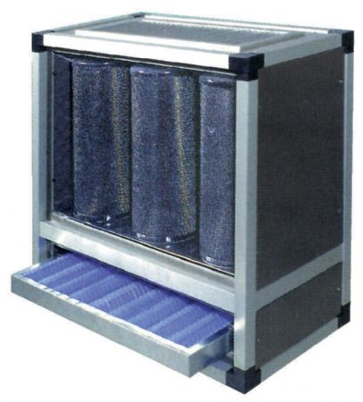 Caisson de filtration des graisses et des odeurs 5 cylindres 700x400x700